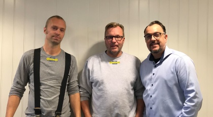 Andreas, Ulf och Jocke på Plåtcentrum i Piteå Andreas, Ulf och Jocke på Plåtcentrum i Piteå