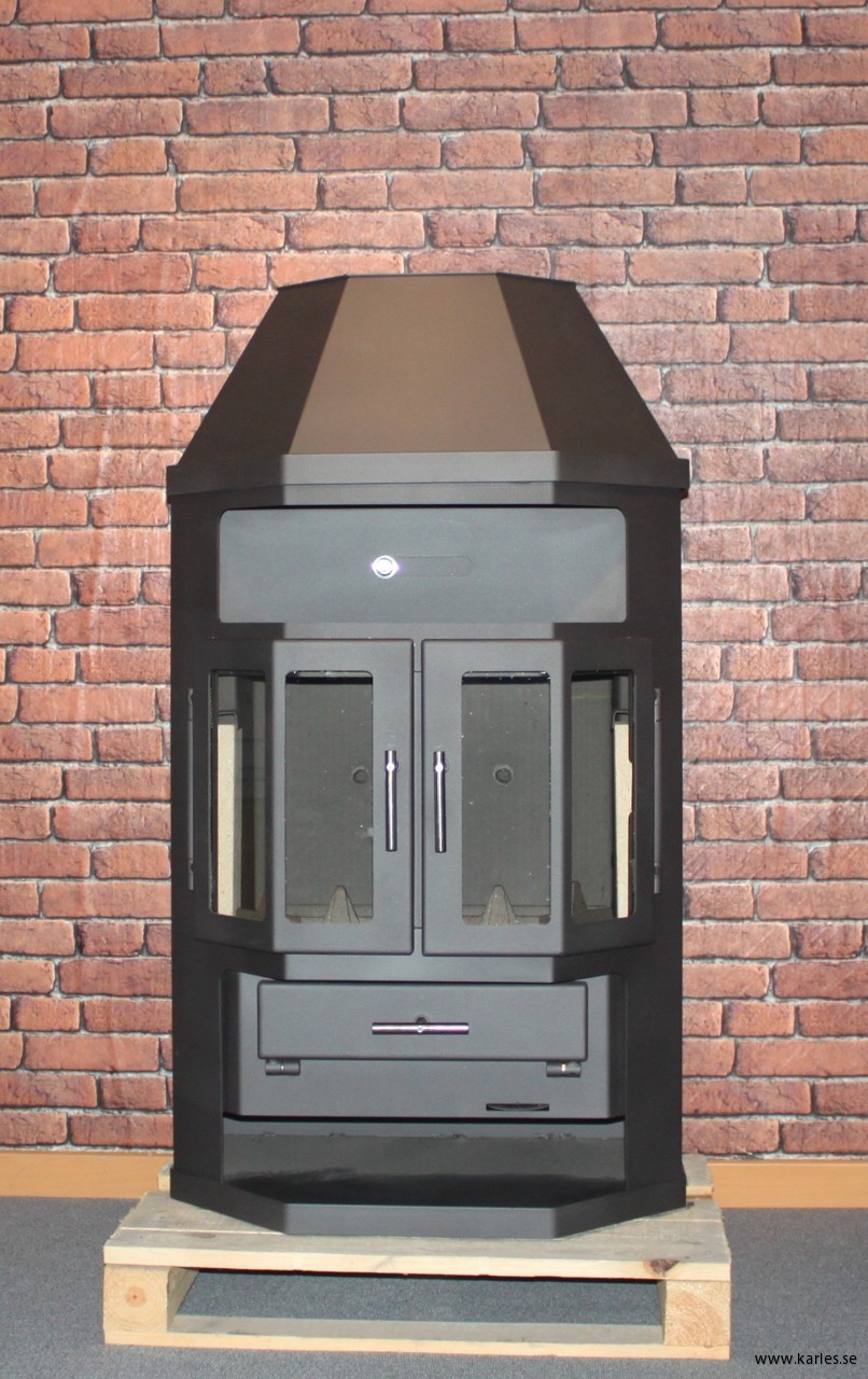 Vattenmantlad braskamin GREG LUX 14 - 18 kW + KYLSLINGA + ...