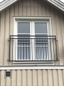Fransk balkongräcke B6_  VARMFÖRZINKAD_ PULVERLACKAT _ L.120cm C/C _ svart