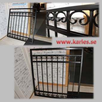 Fransk balkongräcke B9b_ VARMFÖRZINKAD_ PULVERLACKAT _ L.110cm C/C _ svart