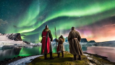 Vikingar på Grönland. Egen AI-genererad bild