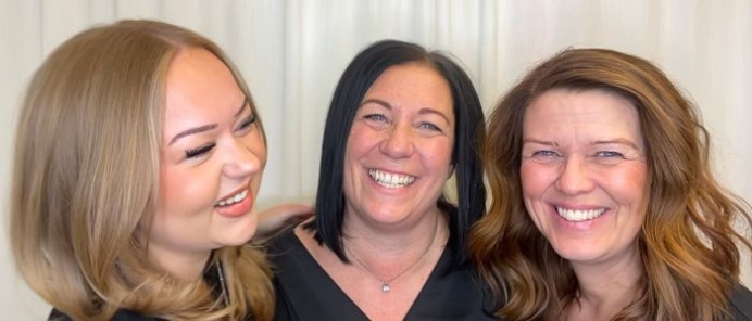Faline, Lena och Veronica på Klippbodan - din frisör i Piteå