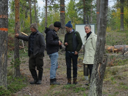 The artists Markus Vallien, Gustaf Nordenskiöld, Hans Isaksson och Åsa Jungnelius. Picture taken by Lisa Torell