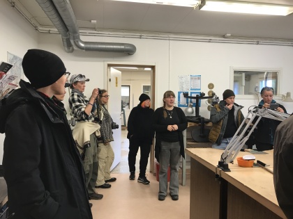 The group visits Kristallen (labs and museum) in Lannavaara