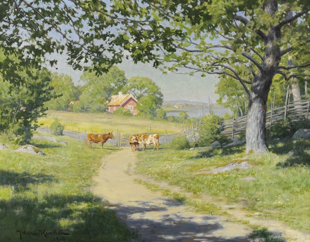 Landskap med kor 1910, Stockholms auktionsverk Landskap med kor 1910, Stockholms auktionsverk