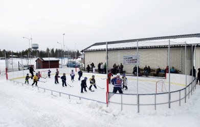Permanent ice rink 10x20 m in Örnsköldsvik, in summer its plastic grass.