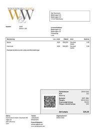 Exempel på en faktura utskriftstest av W&W Exempel på en faktura utskriftstest av W&W
