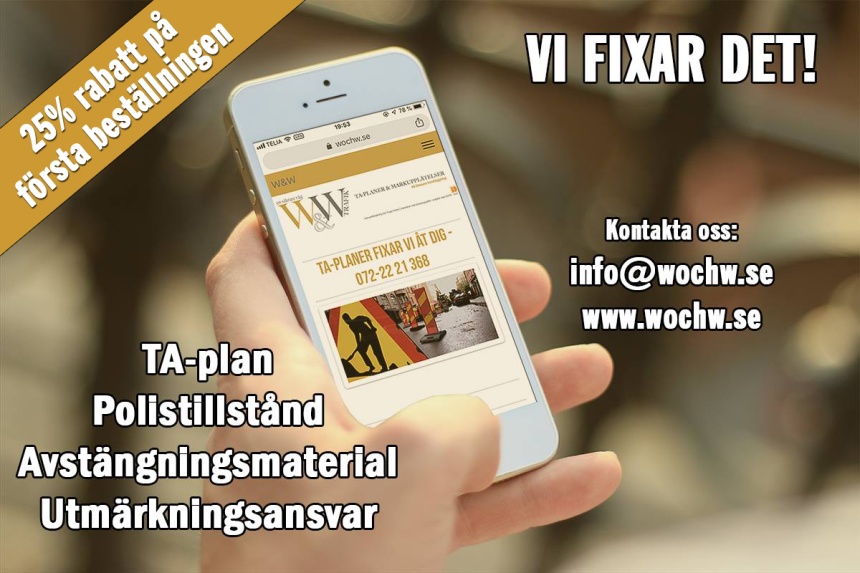 TA-planer och Markupplåtelser. W&W fixar allt åt dig, vi ordnar även avstängningsmaterial om du behöver en helhetslösning. TA-planer och Markupplåtelser. W&W fixar allt åt dig, vi ordnar även avstängningsmaterial om du behöver en helhetslösning.