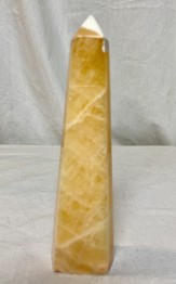 Kalcit gul polerad spets - Kalcit gul gr 276 gr ca 15 cm
