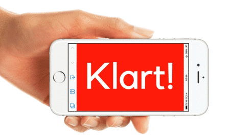 En hand håller en smartphone med texten rullande - Hej! Välj paket. Vi bygger. Klart! En hand håller en smartphone med texten rullande - Hej! Välj paket. Vi bygger. Klart!