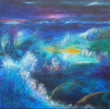 Magisk Natt vid Havet 50x50 cm (såld)