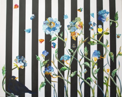 Galler i Fri blå blom 92x73 cm (6200sek)