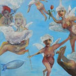Bomber, olja på akryl, 100 x 100 cm. Påbörjad 2007 och färdigställd 2013