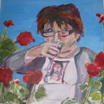 Zaid. Akryl 40 x 40 cm. Målad med kärlek till min målarkompis när hon fyllde SJUTTIO (!!!) år.