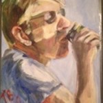 Lasse. Målad till min jämnåriga lekkamrat när han fyllde femtio! Ölen drack han på min altan sommaren 2012!. Silvertejpen har jag fått i present av honom tidigare!