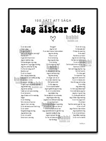 100 sätt att säga att jag älskar dig