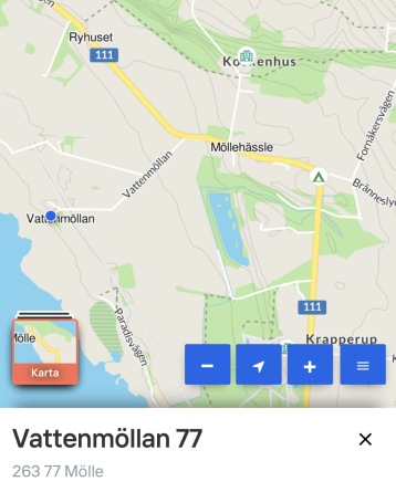 Adressen till möllan är: Vattenmöllan 77, 263 77 Mölle