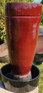 Höstrea Fontän keramik - Fontän räfflad röd  rea