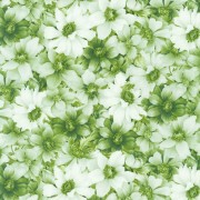 Bomullstyg gröna blommor (Softly)