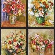 Bomullstyg blombuketter i vas (Renoir)