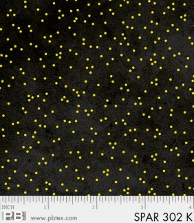 Bomullstyg svart med guldprickar (Sparkle Suede)