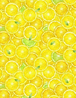 Bomullstyg gula citroner (Splash of Lemon)