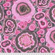 Bomullstyg rosa mönster (Agate pink)