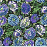 Bomullstyg blå blommor (Dorothy Contrast)