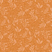 Bomullstyg bladmönster orange (Autumn Elegance)