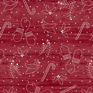 Bomullstyg röd vinter (A Jingle Bell Christmas)