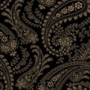 Bomullstyg svart paisley-mönster ( Bella Rose)