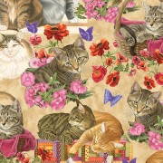 Bomullstyg katter och quiltar (Cats & Quilts)