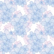 Bomullstyg blå blomma (Judys Bloom)