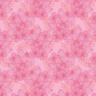 Bomullstyg rosa blommor (Judys Bloom)
