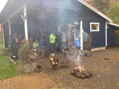 Efter turen grillade vi i Lisens carport