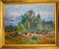 Älgfamilj i skogsbrynet (Harald Grennard)
