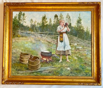 Arne Bark Orginalmålning 87x75cm - Dalkulla
