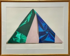 Pyramid inslagen i grönt och blått 1990 (Yrjö Edelmann)