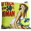 Kudde Klassiska Filmer! - Attack of the 50ft. woman. Beige baksida Med kudde