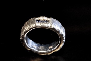 Silverring safirer i kanal - Ring med safirer