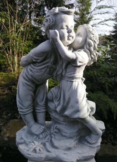 trädgårdskonst Love vit staty