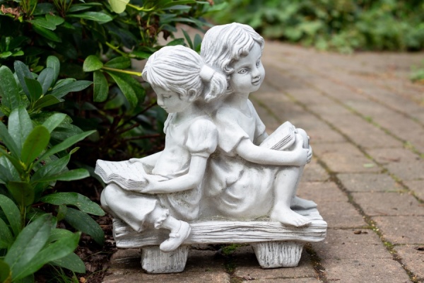 trädgårdskonst , staty barn vit