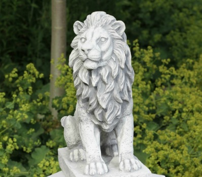 Trädgårdskonst lejon , vit trädgårdskonst önnestad