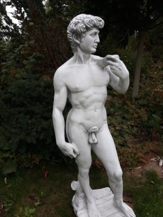 trädgårds staty David , vit marmorkonst