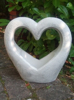 Trädgårdskruka hjärta , vit