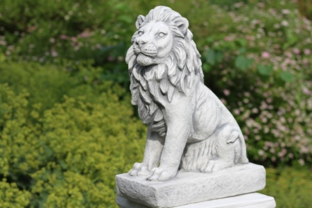 trädgårdskonst lejon , vit marmorkonst