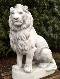trädgårdskonst lejon, vit marmor lejon