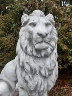 trädgårdskonst lejon. vit marmorkonst