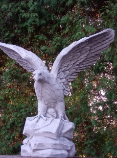 trädgårdskonst örn flyger, trädgårdsskulptur