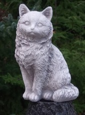 Trädgårdskonst katter , trädgårdsskulpturer vit